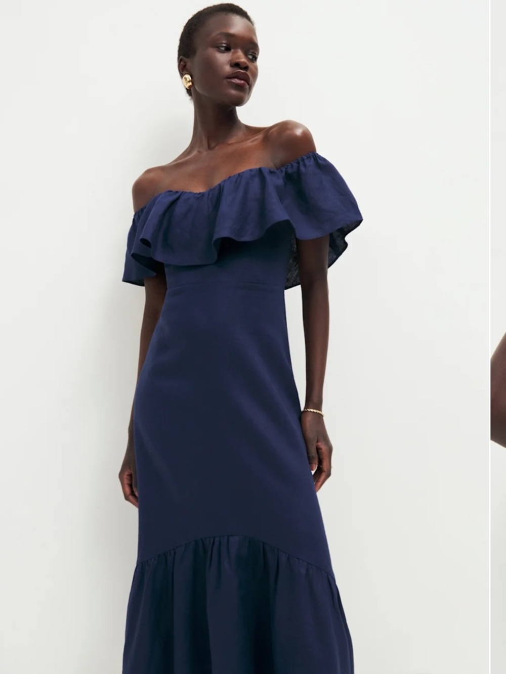 Reformation Baela Linen Dress Danube - Size 4